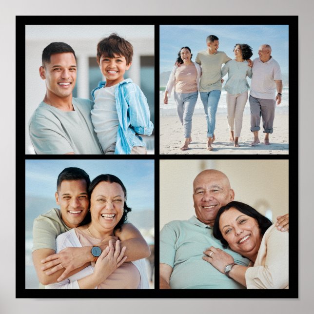 Poster Crie Sua Própria Colagem de 4 Fotos (Frente)