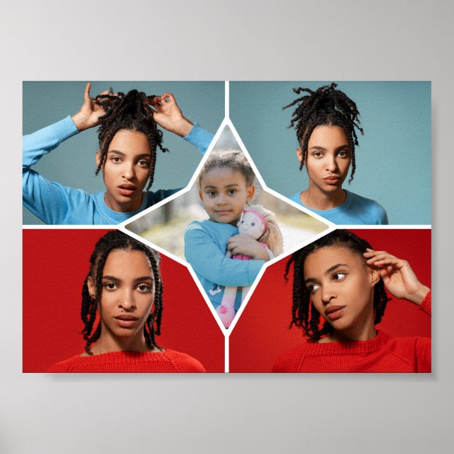 Poster Crie Sua Própria Colagem de 5 Fotos (Frente)
