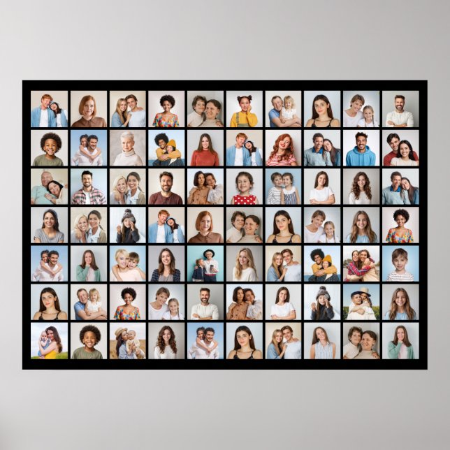 Poster Crie Sua Própria Colagem de 70 Fotos (Frente)