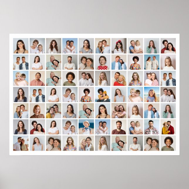 Poster Crie Sua Própria Colagem de 70 Fotos (Frente)