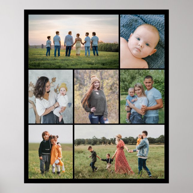 Poster Crie Sua Própria Colagem de 7 Fotos (Frente)