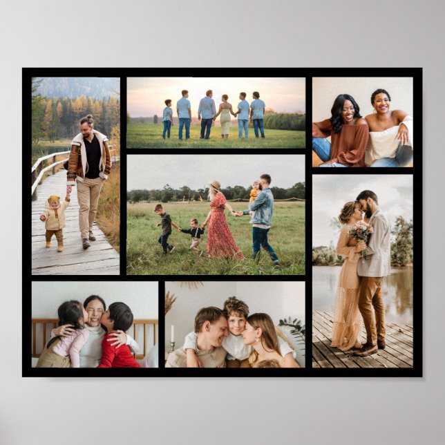 Poster Crie Sua Própria Colagem de 7 Fotos (Frente)