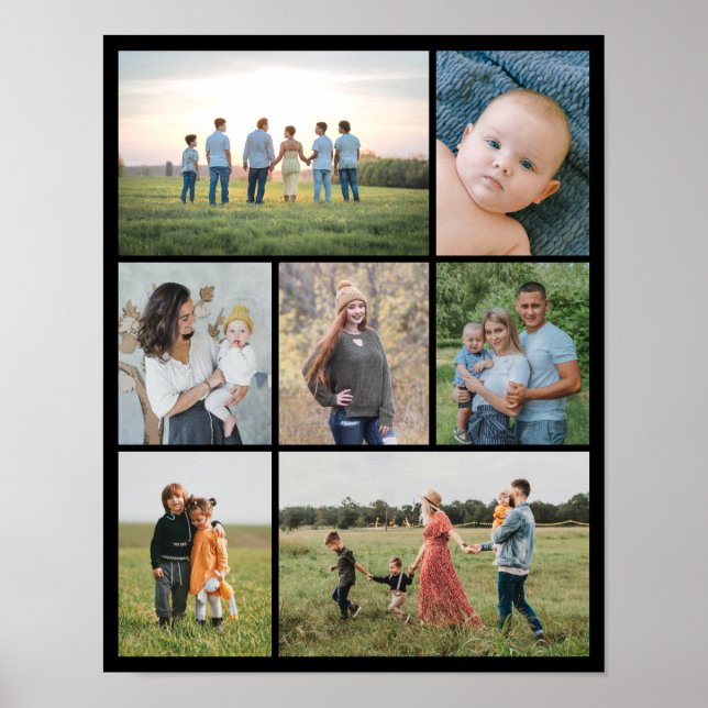 Poster Crie Sua Própria Colagem de 7 Fotos (Frente)