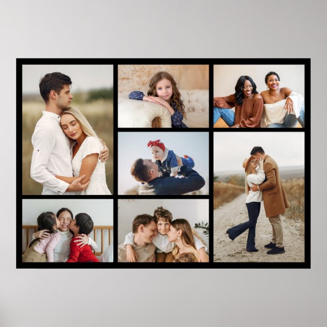 Poster Crie Sua Própria Colagem de 7 Fotos (Frente)