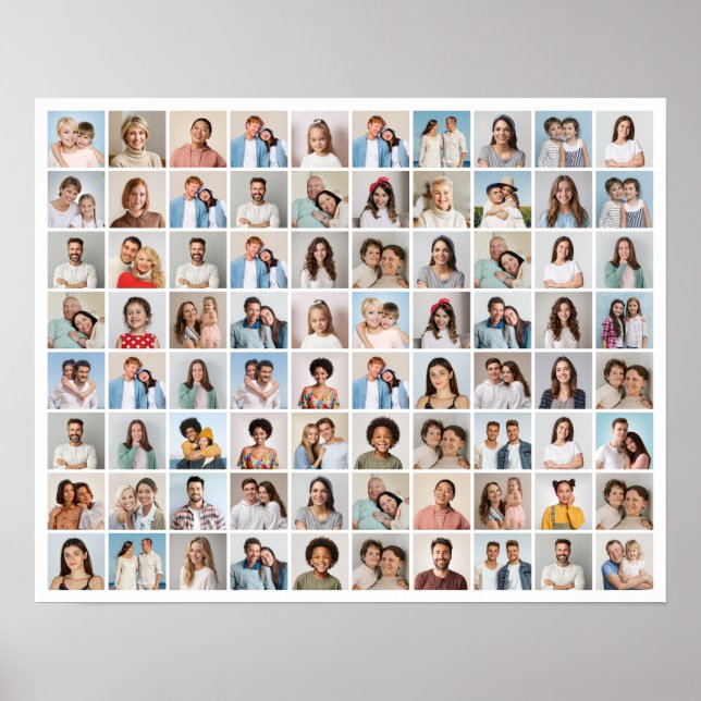 Poster Crie Sua Própria Colagem de 80 Fotos (Frente)