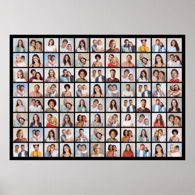 Poster Crie Sua Própria Colagem de 88 Fotos (Frente)