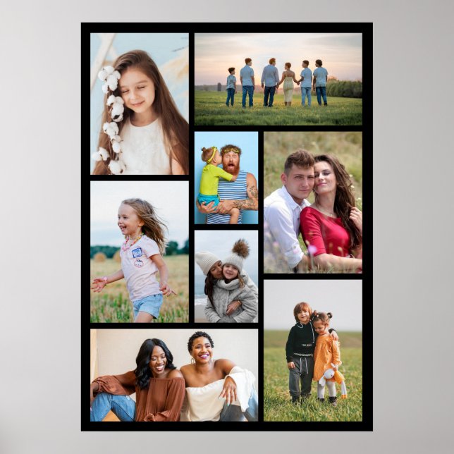 Poster Crie sua própria colagem de 8 fotos (Frente)