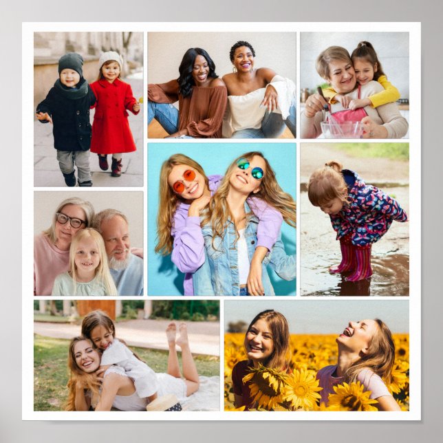 Poster Crie Sua Própria Colagem de 8 Fotos (Frente)