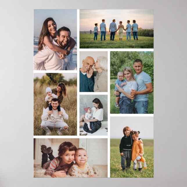 Poster Crie sua própria colagem de 8 fotos (Frente)