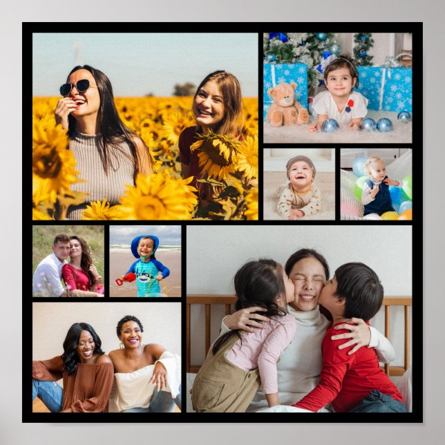 Poster Crie Sua Própria Colagem de 8 Fotos (Frente)