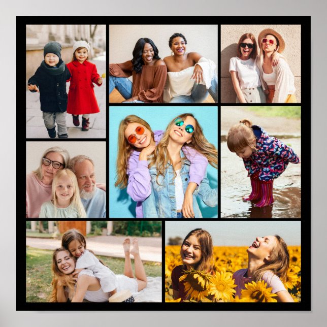 Poster Crie Sua Própria Colagem de 8 Fotos (Frente)
