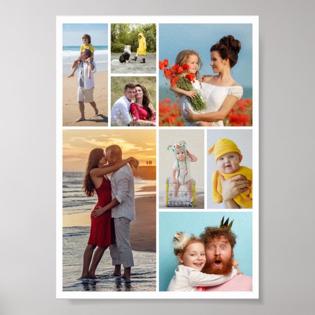 Poster Crie sua própria colagem de 8 fotos (Frente)
