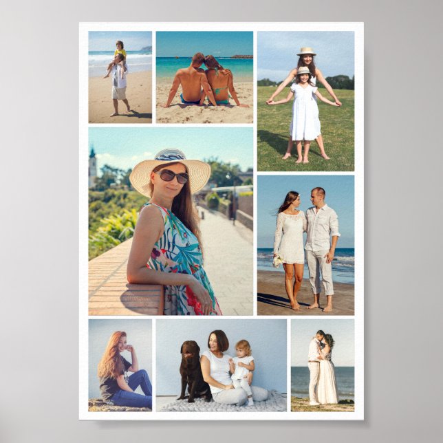 Poster Crie sua própria colagem de 8 fotos (Frente)