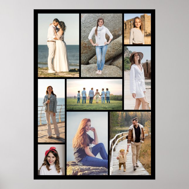 Poster Crie Sua Própria Colagem de 9 Fotos (Frente)
