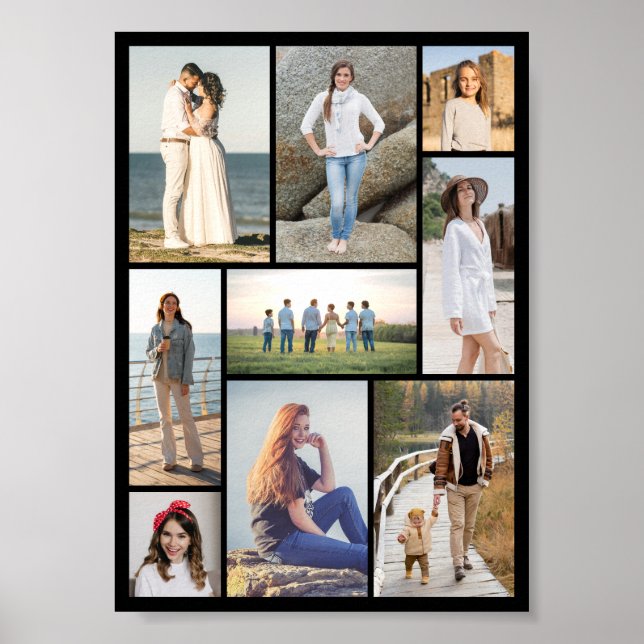 Poster Crie Sua Própria Colagem de 9 Fotos (Frente)