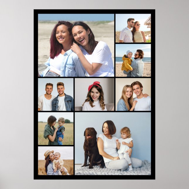 Poster Crie Sua Própria Colagem de 9 Fotos (Frente)