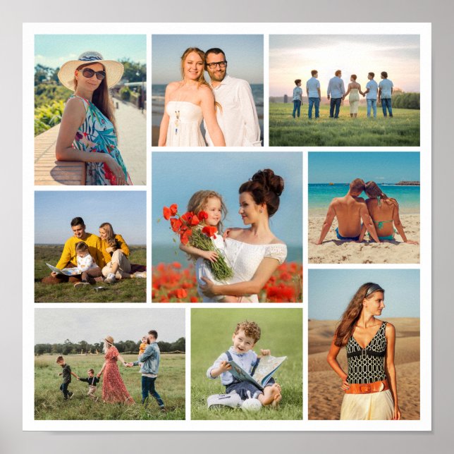 Poster Crie Sua Própria Colagem de 9 Fotos (Frente)