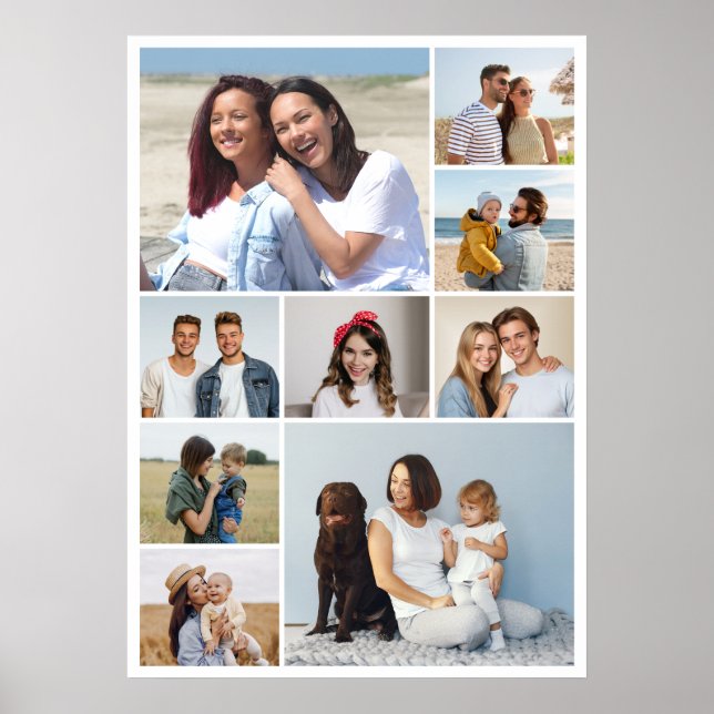 Poster Crie Sua Própria Colagem de 9 Fotos (Frente)