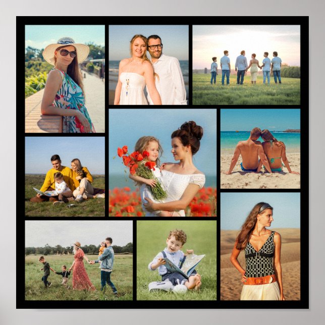 Poster Crie Sua Própria Colagem de 9 Fotos (Frente)