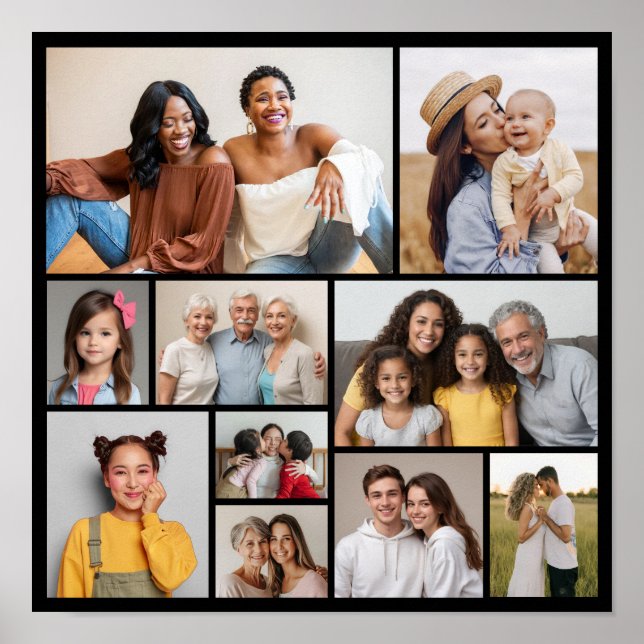 Poster Crie sua própria colagem de fotos (Frente)