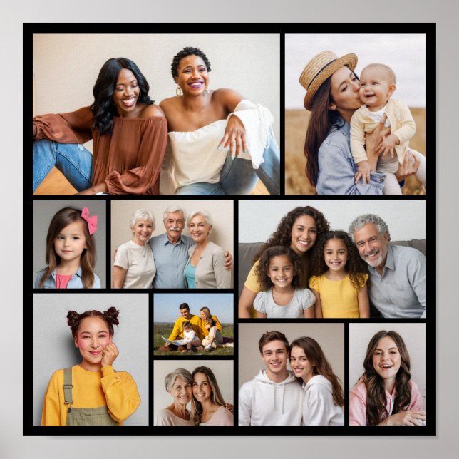 Poster Crie sua própria colagem de fotos (Frente)