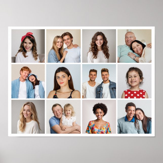 Poster Crie Sua Própria Colagem De Fotos 12 (Frente)