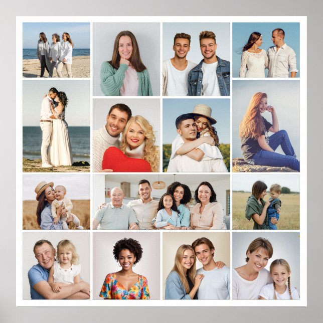 Poster Crie Sua Própria Colagem De Fotos 15 (Frente)