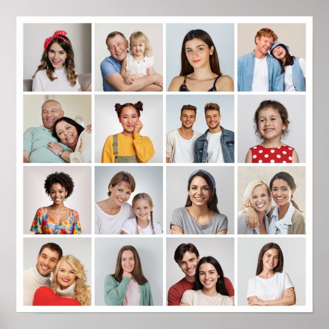 Poster Crie Sua Própria Colagem De Fotos 16 (Frente)