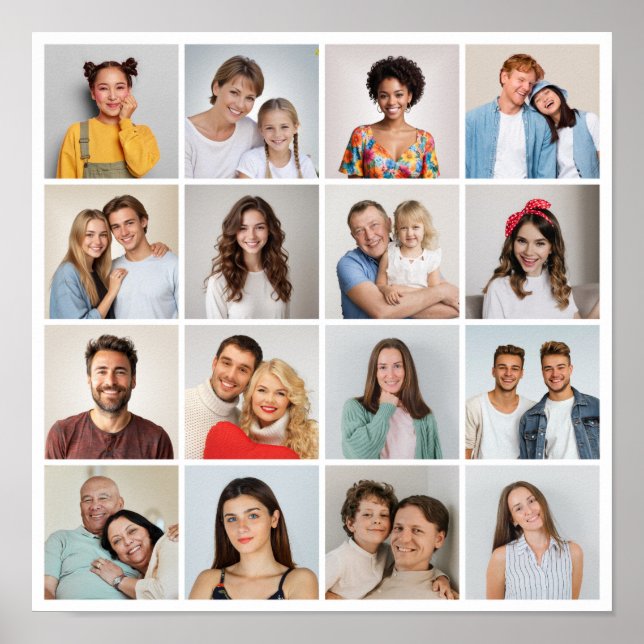 Poster Crie Sua Própria Colagem De Fotos 16 (Frente)