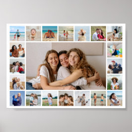 Poster Crie Sua Própria Colagem de Fotos 21 Cor Editável