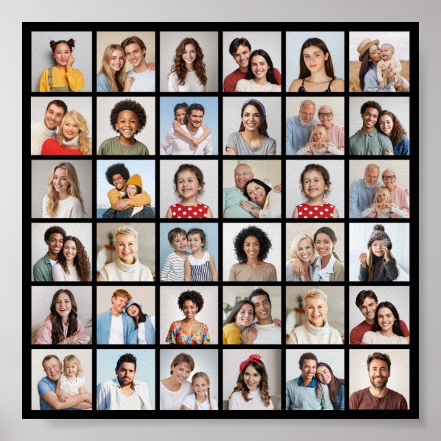 Poster Crie Sua Própria Colagem De Fotos 36 (Frente)