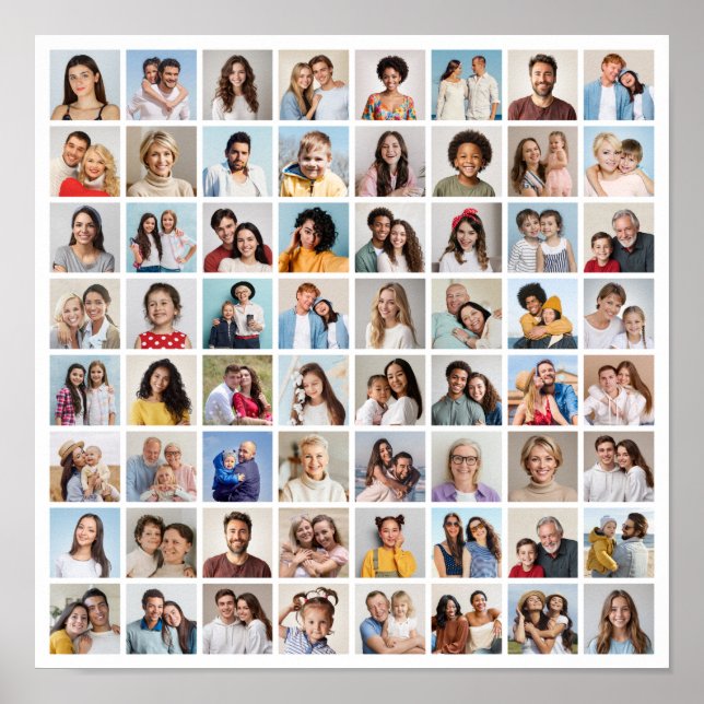 Poster Crie Sua Própria Colagem De Fotos 64 (Frente)