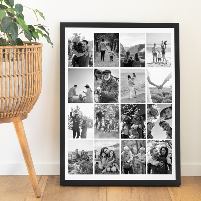 Poster Crie sua própria colagem de fotos a preto e branco (Criador carregado)