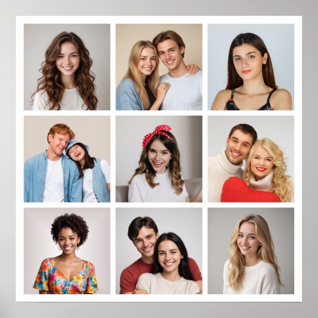 Poster Crie sua própria colagem de fotos de 9 (Frente)