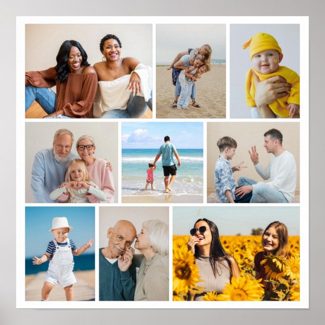 Poster Crie sua própria colagem de fotos de 9 (Frente)