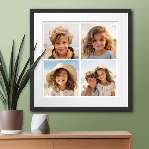 Poster Crie Sua Própria Colagem do Instagram Branco 4 Fot