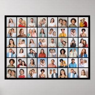 Poster Crie Sua Própria Cor Editável da Colagem de Fotos