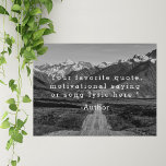 Poster Crie sua própria cotação<br><div class="desc">Crie sua própria citação personalizada de arte poster wall. Apresenta sua citação motivacional ou texto personalizado em tipografia de máquina de escrever minimalista sobre fundo de fotos preto e branco.</div>