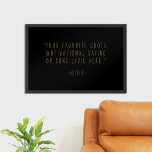 Poster Crie sua própria cotação<br><div class="desc">Crie sua própria citação personalizada de arte poster. Apresenta tipografia minimalista em ouro sobre fundo preto.</div>