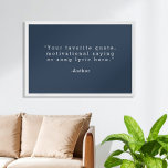 Poster Crie sua própria cotação personalizada azul do Mar<br><div class="desc">Crie sua própria citação personalizada de arte poster. Apresenta tipografia minimalista de máquina de escrever em cor azul marinho.</div>