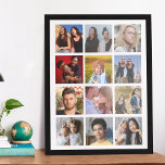 Pôster Crie Sua Própria Foto Quadrada 12<br><div class="desc">Poster de modelo de foto quadrada pronto para ser substituído por suas próprias 12 fotos.</div>