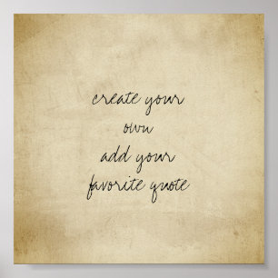 poster crie sua própria sepia de textura angustiad