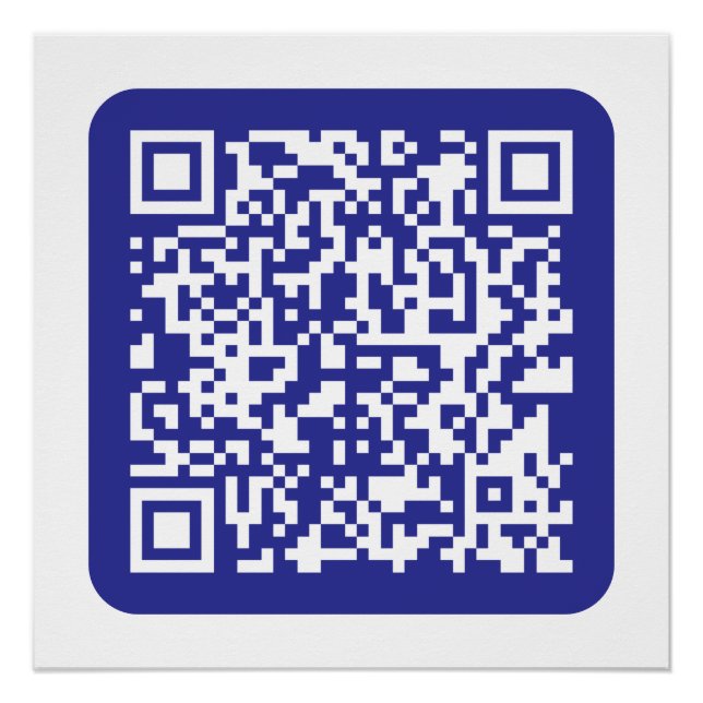 Pôster Crie um código QR escaneável | Azul escuro editáve (Frente)