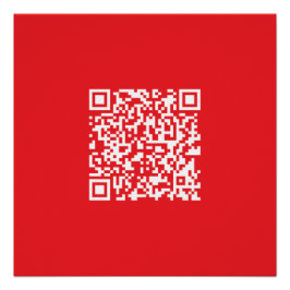 Pôster Crie um código QR vermelho digitalizável (editável