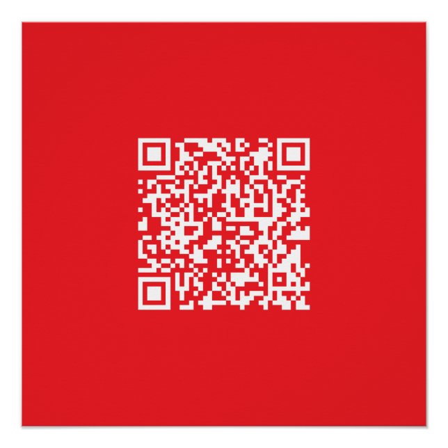 Pôster Crie um código QR vermelho digitalizável (editável (Frente)