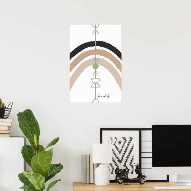 Poster Crie uma Vida Mais Simples - Arco Abstrato (Escritório em casa)