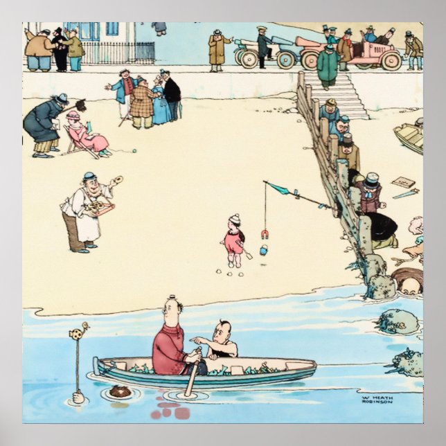 Poster "Crime à beira-mar" por W Heath Robinson (Frente)