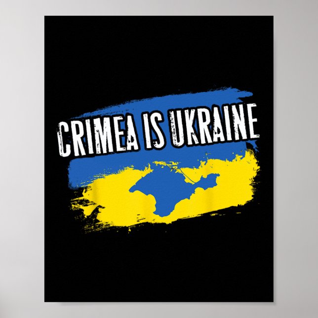 Poster Crimeia É a Ucrânia - Ua Cores da Bandeira Mapa da (Frente)