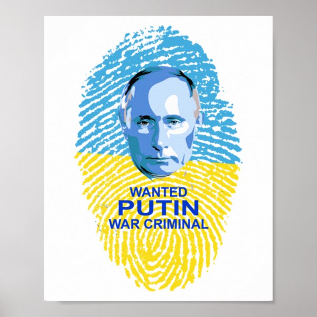 Poster Criminoso de guerra de Putin (Frente)