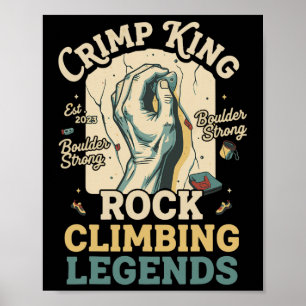 Poster Crimp King Lendas da Escalada em Rocha Boulder